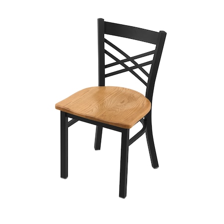 Holland Bar Stool Co 620 Catalina 18" Chair with Black Wrinkle Finish and Medium Oak Seat 62018BWMedOak